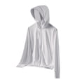 thumbnail image 5 of JoveMarine Men and Women UPF 50+ Sun Protection - Lightweight Fishing Shirts for Men Long Sleeve Zip Up Hoodie Couple Skin Sun Protection Breathable Water Resistant Workwear,Light Gray L, 5 of 7