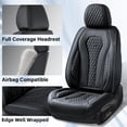 thumbnail image 4 of Juego completo de fundas para asientos de coche Coverado, de piel impermeable, color negro, 4 of 9
