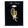 thumbnail image 2 of Gold-Tone & White Colored Metal Brooch-Pin With Bead Accents #LQP1398, 2 of 2