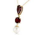 thumbnail image 2 of Galaxy Gold 14K Solid Gold Natural Garnet Pendant Necklace for Women - Yellow Gold Fine Jewelry, 2 of 3
