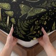thumbnail image 3 of King Size Fitted Sheet Set - Mystic Black 3 Piece Bedding Sets 16" Deep Pocket Fitted Sheet with 2 Pillowcases, Butterfly Golden Sun Moon Stars Flowers Leaves Brushed Microfiber Hotel Bed Sheets, 3 of 9