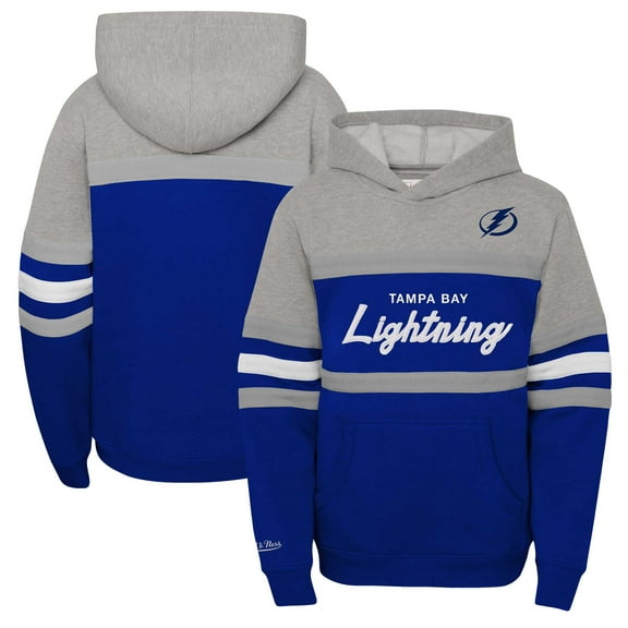 Youth Mitchell & Ness-Blue Tampa Bay Lightning Head Coach Pullover Hoodie