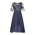 thumbnail image 6 of ZQGJB Lace Wedding Guest Dresses for Women Half Sleeve Mother of The Groom Dresse Mother of The Bride Dress Elegant Party Chiffon Formal Evening Dress Purple XXL, 6 of 7