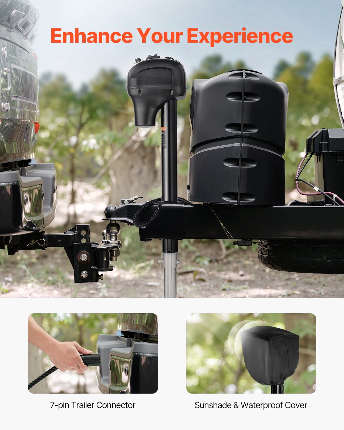 VEVOR Electric Trailer Jack, 3500 lbs, Heavy Duty RV Electric Power Tongue Jack with 7-pin Connector, Manual Crank Handle & Weatherproof Jack Cover,9.5"-27.5" Lift, for Trailers, Campers & RVs, Black