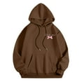thumbnail image 6 of Women Sweatshirts Women's Hoodies Sweatshirts Stylish Letter Print Hooded Long Sleeve Casual Sports Hoodie for Everyday Comfort Brown L, 6 of 6