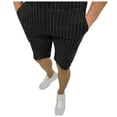 thumbnail image 2 of Turilly Plus Size Shorts for Men Stripe Casual Five-point Pants Suit Shorts with Pockets Button Pants, 2 of 6