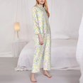 thumbnail image 3 of Fuzoiu Colorful Dandelion Print Women's Long-Sleeved Pajama,Lounge Button Down Nightwear,Womens Notch Collar Pajama Set-X-Large, 3 of 7