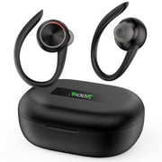 Wireless Earbuds for iPhone Android,HopePow 60hrs Playtime Waterproof IPX7 Bluetooth 5.3 Headphones Headset In-Ear Stereo Noise Cancelling True Wireless Earbuds with Ear Hooks and Charging Case,Black