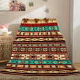 thumbnail image 4 of Vibrant Geometric Bohemian Flannel Throw Blanket - Warm, Artistic Home Decor with Aztec-Inspired Patterns, Machine Washable Polyester, 4 of 6