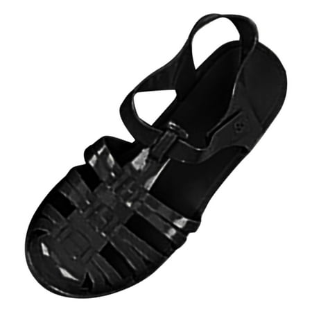 

Larisalt Beach Sandals For Women Women s Gladiator Strap Sandals Flat Fisherman Thong Cross Strappy Sandals Black