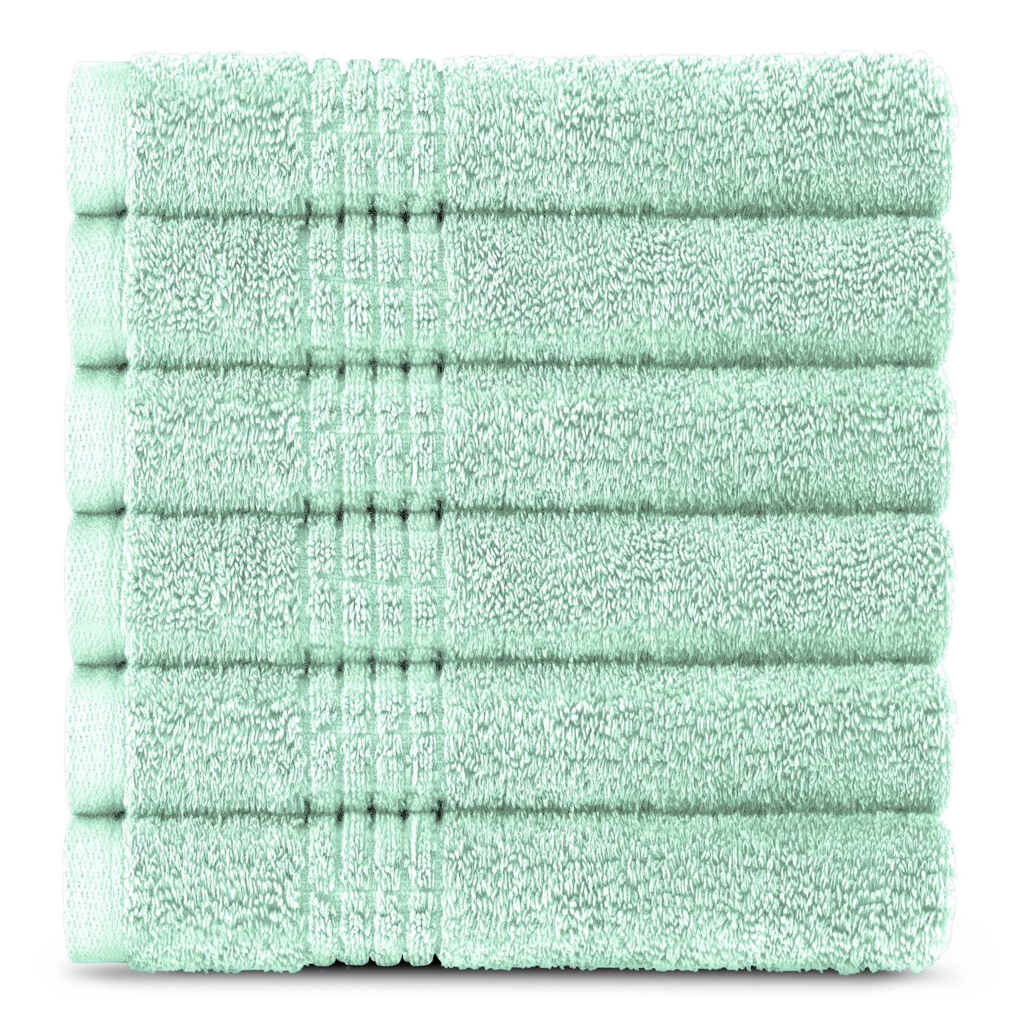 Lavish Touch 100 Egyptian 2 Ply Cotton 700 GSM Mosaic Pack of 48 Hand Towels Seafoam Green