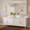 thumbnail image 2 of Tetote  Modern Metal Frame Wall Mounted Bathroom Vanity Mirror 72x36 - White, 2 of 5