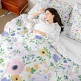 thumbnail image 4 of Homewish Chic Flowers 7-Piece Bedding Comforter Set For Kids Teens Adults,Floral Blossoms King Bedding Sets,Dreamy Princess Ultra Soft Bed Sheets,Ultra Soft Home Decor,Reversible, 4 of 8