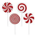 thumbnail image 2 of 4Pcs Large Candy Christmas Tree Decorations Peppermint Lollipop Christmas Picks for Tree, 7.87" Red and White Candy Ornaments, Candyland Tree Topper for Xmas Holiday Party Vase Decor, 2 of 7