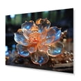thumbnail image 2 of Designart "Crystal Clear Beauty in Orange Flowers I" Floral Metal Art Living Room, 2 of 5