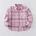 thumbnail image 2 of Lopecy-Sta Jacket for Kids Trendy Plaid Cotton Button-Down Shirts Long Sleeve Button Jackets School Collar Top Fall Fashion Jackets for Kids, 2 of 3