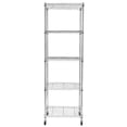 thumbnail image 3 of IVV Heavy Duty 5 Tier Wire Shelving Unit with Wheels, 5 Shelves Storage Rack, Adjustable Shelving Rack for Kitchen Bathroom Office, NSF Certified, Silver, 3 of 8
