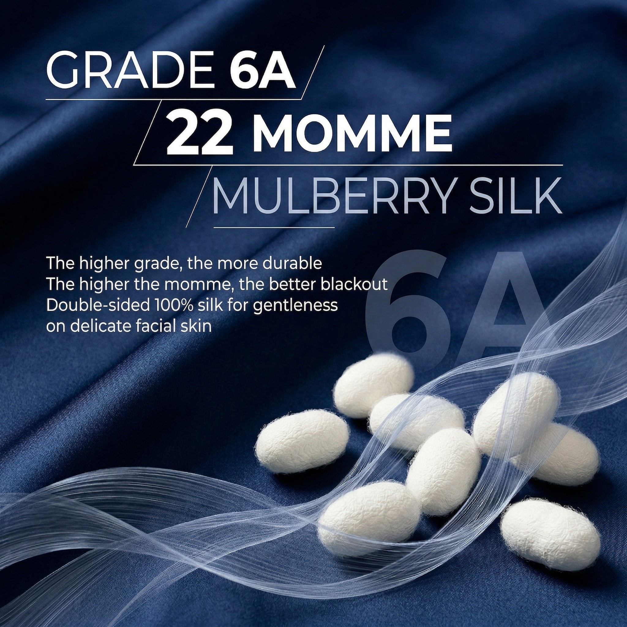 FACEMOON 23 Momme Mulberry Silk Sleep Eye Mask, Ultra‑Soft Comfort, Light‑Blocking Design