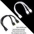 thumbnail image 2 of 9Pin Motherboard Switcher Splitter Cable Computer Motherboard Extension Cable 9 Pin 1 Female to 2 Male Y Splitter, 2 of 8