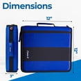 thumbnail image 3 of Case-It The Classic Zipper Binder - 2 Inch O-Rings - Multiple Pockets - 350 Sheet Capacity - Comes with Shoulder Strap - Midnight Blue D-251, 3 of 8