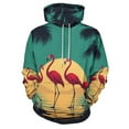 thumbnail image 3 of Flamingos Sunset Paradise Hoodies Oversized Hoodie Women Long Sleeve Casual Sweatshirts, 3 of 5