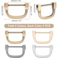 thumbnail image 4 of 8 Pack D-Rings Screw in Shackle 4 Colors Horseshoe U Shape Shackle 1.1 Inch D Rings with Closing Screws Key Holder D-Shaped Purse Loop for DIY Leather Craft Accessories, 4 of 5