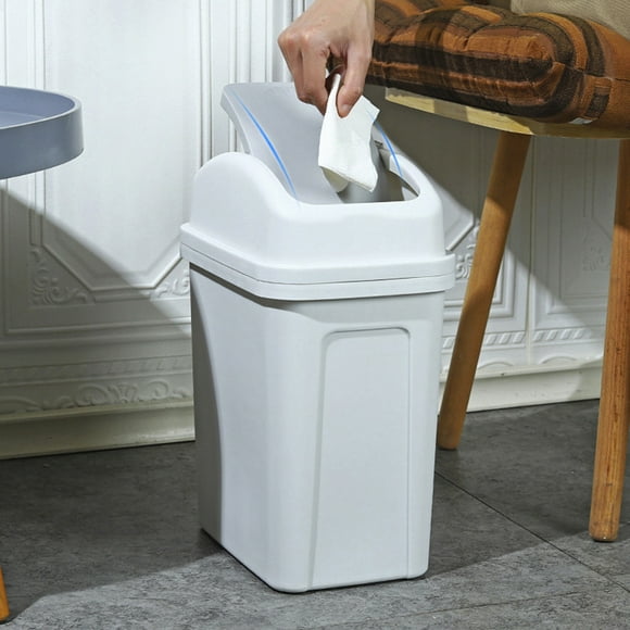 Chmadoxn Poubelle, Poubelle 4,5 Gallons Poubelle avec Couvercle à Bascule Bac à Ordures en Plastique pour Salle de Bain Bureau Chambre Salon Poubelle en Plastique