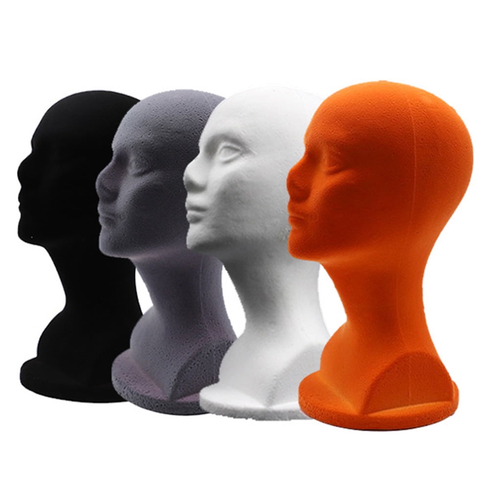 Details about   Plastic Black Adult Men's Mannequin Display Head with Facial Features and Ears 