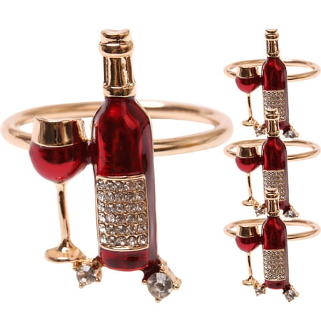 

4Pcs Zinc Alloy Napkin Rings Wear-resistant Serviette Buckles Decorative Serviette Rings