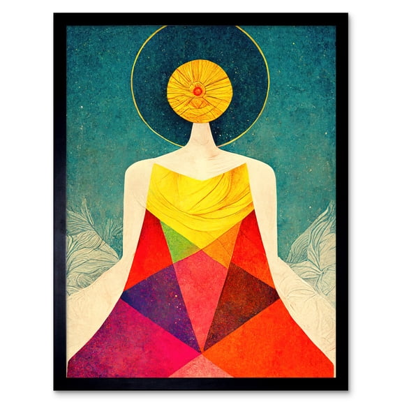 Temperance Tarot Card Colourful Geometric Art Print Framed Poster Wall Decor 12x16 inch