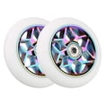 thumbnail image 1 of 2 Pcs Accessoires de Trottinette Roues de Trottinette 110mm Roues en Pu Colorées Roues Épaisses pour Voiture de Cascade avec Roulements (Blanc), 1 of 6