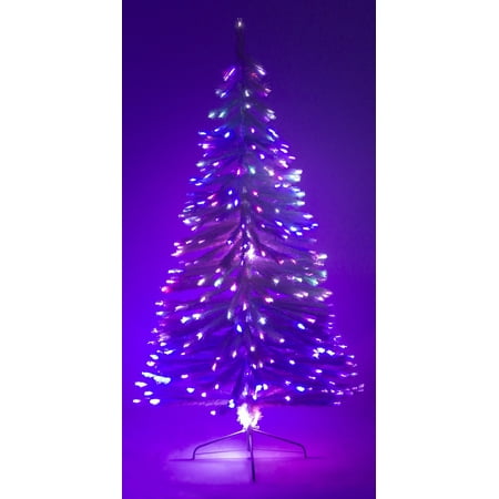 Fibre Optic Christmas Tree Parts 5' ft Fiber Optic White Artificial Holiday Christmas Tree With Stand ()