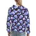 thumbnail image 7 of Kdxio blue Skull flower Print Womens Oversized Hoodies Sweatshirts Hooded Pullover Tops Sweaters Casual-XX-Large, 7 of 7
