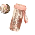 thumbnail image 1 of 20oz Plastic Mug with Straw and Flip Lid, Large Capacity Flower Tea Mug, Pink, 1 of 5