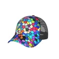 thumbnail image 7 of Picia Colorful Tie Dye Stained Glass 2 Pattern Trucker Hat,Baseball Cap,Sun Protection Cap,Stylish Headwear,Leisure Cap,Outdoor Sports Cap, 7 of 7