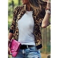 thumbnail image 1 of Veste Bomber à Manches Longues Imprimé Léopard pour Femmes, Tops Décontractés, 1 of 8