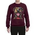 thumbnail image 3 of My Favorite Breed is The One In Need | Colorful Labrador Dog | Dean Russo Art Animal Lover Unisex Crewneck Sweatshirt, Maroon, 3XL, 3 of 5