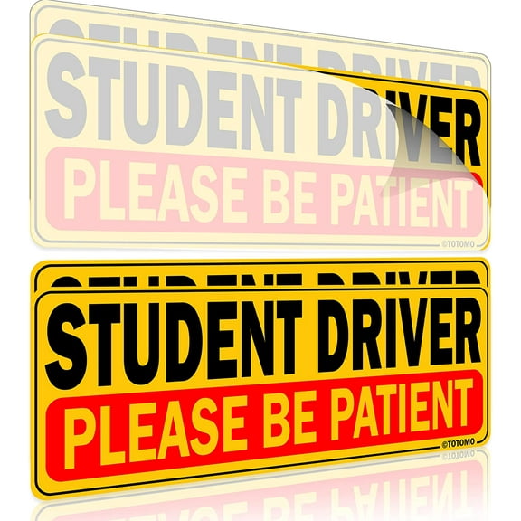 TOTOMO Student Driver Sticker   Window Cling Sign for Car 10"x3.5" 4 Pack SDM-18