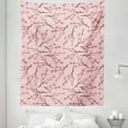 thumbnail image 1 of Floral Tapestry, Japanese Momo Peach Tree Flowered Branches in Repetitive Pattern Image, Fabric Wall Hanging Decor for Bedroom Living Room Dorm, 5 Sizes, Rose and Dark Cocoa, by Ambesonne, 1 of 1