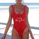 thumbnail image 2 of MKLEKYY Bikini Mujer Traje De Baño Women Fashion Letter Print Piece Swimsuit Sexy Bikini Swimwear Bathing Sleeveless Backless Swimsuit 2006, 2 of 4