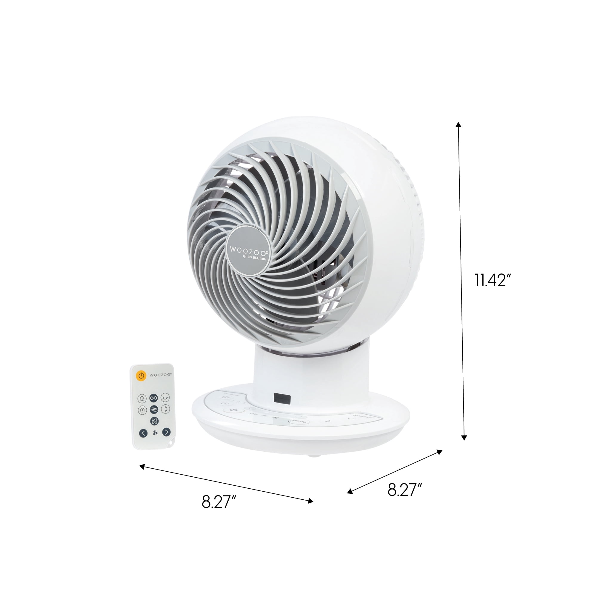IRIS WOOZOO Fan with Remote, Oscillating Fan, Desk Fan, Table Air Circulator, Globe Fan, Fan for Bedroom, 10 Speeds