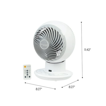 Woozoo - Compact Personal Oscillating Air Circulator Fan with Remote - 10 Speed with Timer - Large Room 470 ft² - White
