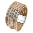 thumbnail image 1 of Pulsera para mujer, a la moda, con cierre magnético, duradera, tipo brazalete, fácil de usar. Caqui, 1 of 9