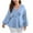 Sky Blue, variant on LIaqionyy Women Peplum Blouses Puff Long Sleeve Tie Waist Tops Elegant Business Plus Size Shirts