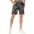 thumbnail image 4 of Tyhengta Mens Shorts Casual Comfortable Workout Shorts Drawstring Zipper Pockets Elastic Waist Camo Darkgray 38, 4 of 7
