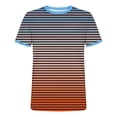 thumbnail image 5 of Hfnxid Mens Summer Shirt Gradient Short Sleeve Top Lightweight Crewneck Workout Shirts Casual Stretch Going Out Vacation Tee Orange XXL, 5 of 6