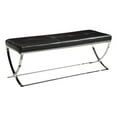thumbnail image 1 of Coaster Banc d'Appoint en Faux Cuir Contemporain en Noir, 1 of 2