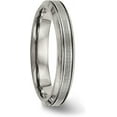 thumbnail image 5 of Chisel Titanium Polished 4mm Grooved Comfort Fit Band - Ring Size 10.5, 5 of 8