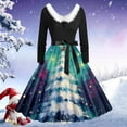 thumbnail image 2 of Elegant Party Dress Long Sleeve Collar Asymmetrical Evening Gown For Holiday Festive Casual Wear, 2 of 3