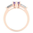 thumbnail image 4 of Clara Pucci 14K Rose Gold 2ct Amethyst Three-Stone Ring for Women, 4 of 7